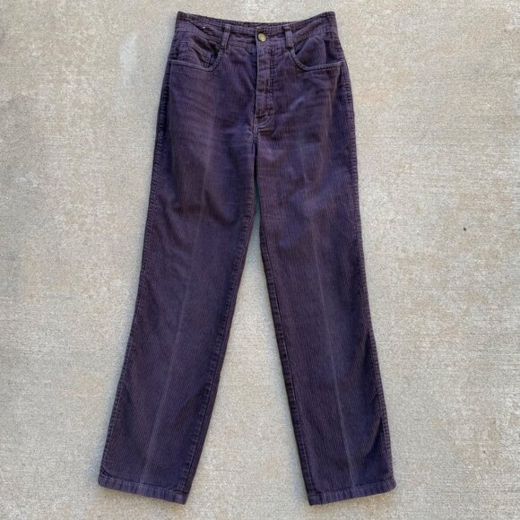 Vintage 70s Midnight Plum High Waist Jordache Cords - Picture 2 of 7